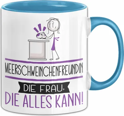 Produktbild von Meerschweinchenfreundin Geschenk Tasse Becher Die Frau Die Allen Kann Geschenkidee für eine Meerschweinchenfreundin Lustig (Blau)
