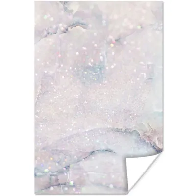 Produktbild von MuchoWow® Poster Marmor - Glitter - Blau 80x120 cm - Papierdruck