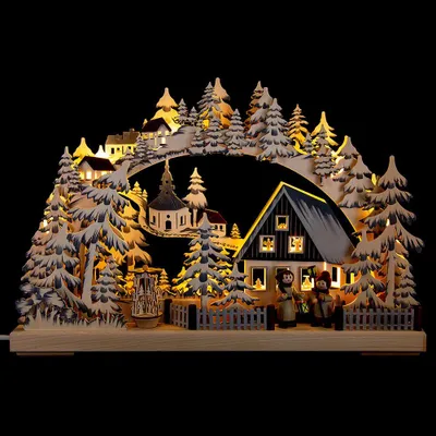 Produktbild von Schwibbogen Laternenschein grau (43x30cm) von RATAGS Holzdesign