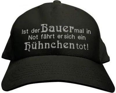 Produktbild von Baseballcap mit Stick - Ist der Bauer mal in Not... - 68444 schwarz
