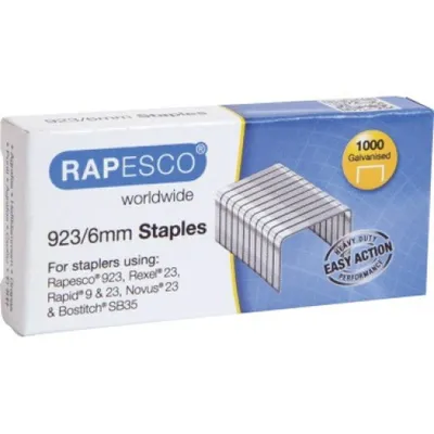 Obrázek produktu pro Rapesco 923/6mm - Klammerpack - 923/6 - 6 mm - 1000 Heftklammern - Metall - Silber