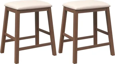 Immagine prodotto di Sedie da Bar con Cuscini 2pz Marrone Legno Massello di Hevea