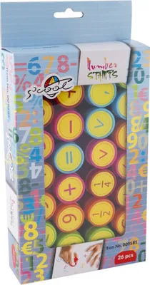 Produktbild von S'cool Selbstfärbende Stempel Kinder Stempel Spielzeugstempel Stempelset Lernhilfestempel Mit Zahlen Verpackung 26 Stück
