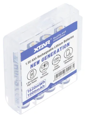 Produktbild von 4 Stück Xtar AAA 1,5V 1620mWh (ca. 1000mAh) (Micro, LR03) Li-Ionen-Akku (Wiederaufladbar) mit *Indikator