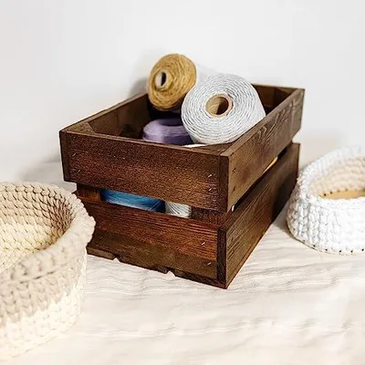 Immagine prodotto di Creative Deco Set 3 x Cassetta in Marrone VENGE | 30 x 20 x 15 cm | Cassetta Stile Vintage Shabby per la Decorazione DIY | Porta Oggetti Portafrutta