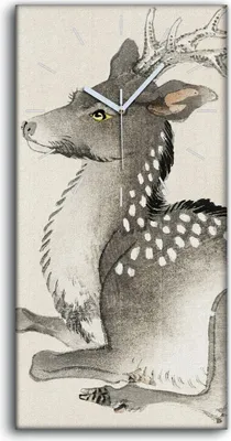 Produktbild von Dekor Leinwand Uhr Wandbilder 30x60 Malerei Asiatische Tier Wild Kunst - weiße Hände