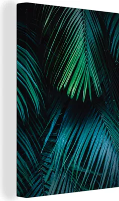 Produktbild von OneMillionCanvasses® - Leinwandbilder - 90x140 cm, Dschungel - Grün - Blatt, Wandbilder Kunstdruck Wanddekoration - Foto auf Leinwand - Gemälde auf Holzrahmen - Wandschmucke - Schlafzimmer