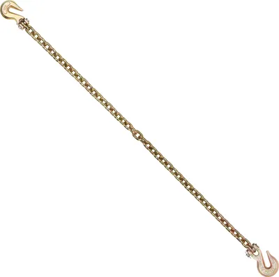 Immagine prodotto di SucceBuy G80 Catena di traino per trasporto, 5/16" x 10,3', confezione da 2 catene di traino con gancio a forcella, carico di lavoro sicuro di 4900 libbre, per il trasporto, il traino e la legatura di attrezzature