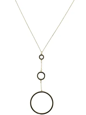 Produktbild von MIAMAR 1143422 Damen Collier Sterling-Silber 925 Gold schwarz 80 cm