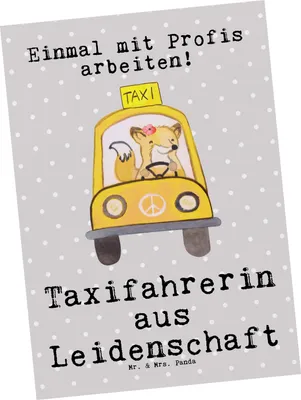 Produktbild von Mr. & Mrs. Panda Postkarte Taxifahrerin Leidenschaft - Grau Pastell - Geschenk, Ansichtskarte, Ansichtskarten, Fotokarte, Postkarten, Grußkarte