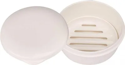 Produktbild von Seifenschale mit Abfluss, Seifenbox mit Deckel für Küche, Bad, Reise