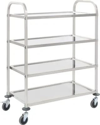 Image de Chariot de cuisine à 4 niveaux 107x55x125 cm Acier inoxydable