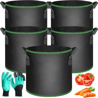 Imagen del producto de Omgoods - Juego de 5 macetas reutilizables de fieltro