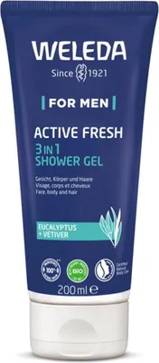 Obrázek produktu pro Weleda FOR MEN Aktiv-Duschgel, Sprchový gel, 200 ml, Dospělí, Pánské, Tělo, Univerzální pleť