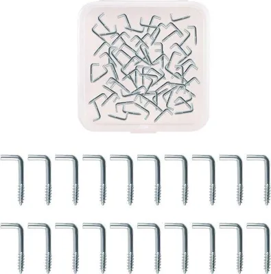 Obrázek produktu pro Samorezné háčky M24x20 z nerezové oceli, stříbrné, 70 kusů