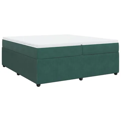 Produktbild von Boxspringbett mit Matratze Dunkelgrün 200x200 cm Samt