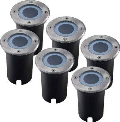 Produktbild von Ledvion - 6x IP67 LED Bodeneinbaustrahler Rund - GU10 - 1m Kabel - EU -