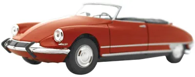 Immagine prodotto di Citroën. DS 19 Cabriolet, 1975 - rossa, con capote abbassata.