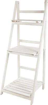 Image de Verk 27396 Porte-fleurs escalier, 3 étagères, 107 x 40 cm, blanc