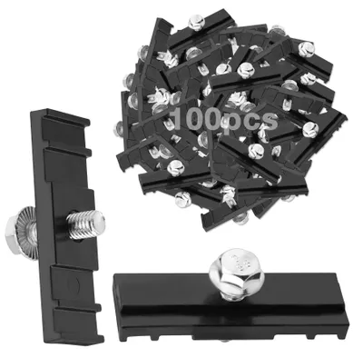 Image de Supports de fixation pour clôtures - 100 pièces avec boulons en acier inoxydable