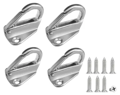 4er-Pack Anti-Turbulenz-Haken aus 316 Edelstahl, silber