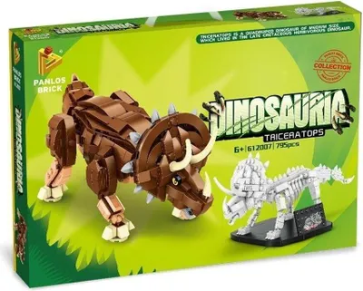 Produktbild von Triceratops Bauset mit Skelett – 27 cm, Klemmbaustein kompatibel