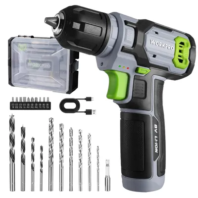 Produktbild von WORKPRO 8V Akku Bohrschrauber Set mit Transportkoffer, 2000 mAh