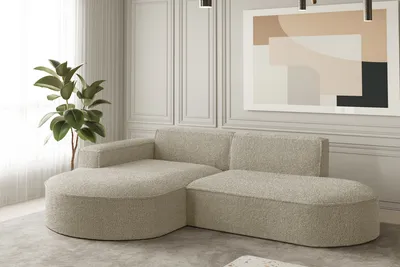 Image de Canapé d'angle   Designer MODENA STUDIO tissu LOOP Beige Gauche
