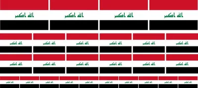 Produktbild von Mini Aufkleber Set - Pack glatt - 4x 51x31mm+ 12x 33x20mm + 10x 20x12mm- selbstklebender Sticker - Fahne - Irak - Flagge / Banner / Standarte fürs Auto, Büro, zu Hause und die Schule - Set of 26