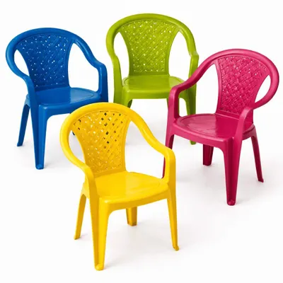 Produktbild von 4er Set Kinderstuhl Gartenstuhl Stuhl für Kinder Garten Terrasse Plastik Stühle