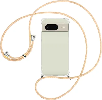 Produktbild von Handykette Backcover-Schutzhülle mit Band (Metall silberfarben) für Google Pixel 8 (6.2'') - Goldkordel