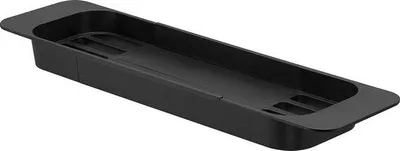 Produktbild von Badewannenablage Schwarz aus Kunststoff, ausziehbar 57,5-75 cm Länge, 15,5 cm Breite