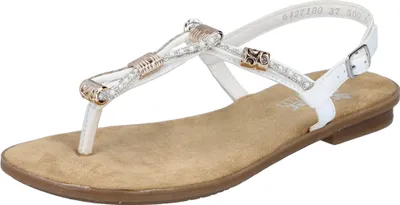 Produktbild von Rieker Damen Zehentrenner Sandale Blockabsatz Sandalette 64271, Größe:38 EU, Farbe:Weiß
