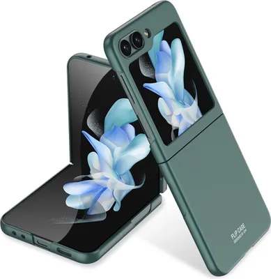 Zdjęcie produktu dla Pokrowiec König Design kompatybilny z Samsung Galaxy Z Flip5 5G - plastikowe, miękkie etui na telefon - ciemna nocna zieleń