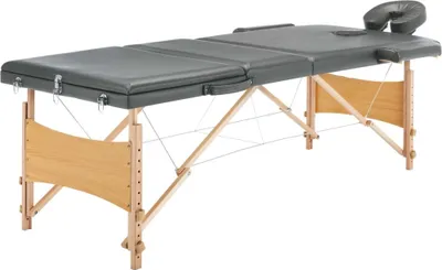 Produktbild von Maison Exclusive - Massageliege 3-Zonen Holzgestell Anthrazit 186x68 cm