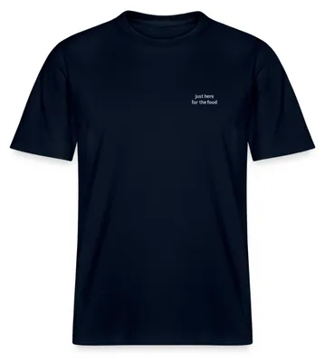 Produktbild von Spreadshirt Gesticktes Just Here For The Food Design Relaxed Fit Uni T-Shirt, 3XL, Navy