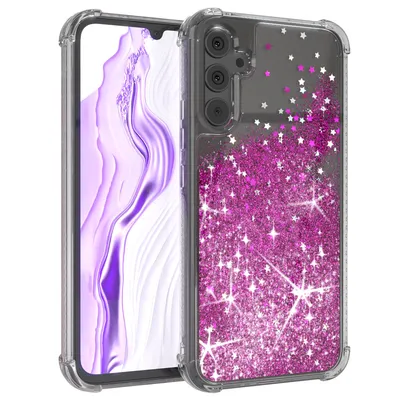 Produktbild von EAZY CASE - Glitzer Hülle kompatibel mit  Samsung Galaxy A34 Glitzer Schutzhülle, Soft Case, Backcover Transparent mit Motiv
