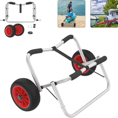 Produktbild von XMTECH Kajakwagen Kanuwagen faltbar Bootswagen Kajak Faltboot, Alu Transportwagen für Boote, Kanus und Kajaks, Surfwagen, faltbar, 100 kg Traglast
