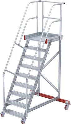 Produktbild von Euroline 513 Wartungsbühne 60° 800mm Stufenbreite 9 Stufen Alu gerieft
