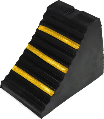 Produktbild von Unterlegkeile aus Kunststoff für LKWs/Busse Gelb & Schwarz 250 mm x 250 mm x 180 mm - Gelb & Schwarz - Rubber - In -  & Outdoor - Nutzung - WK002