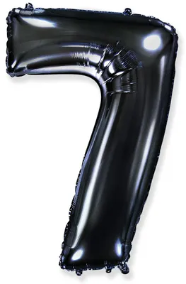 Obrázek produktu pro Fóliový balónek číslice 7 - černý - black - 102 cm