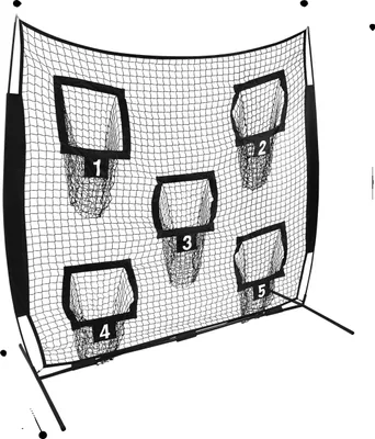 Image de Filet d'entraînement pour rugby, avec 5 cibles, structure robuste, couleur noire