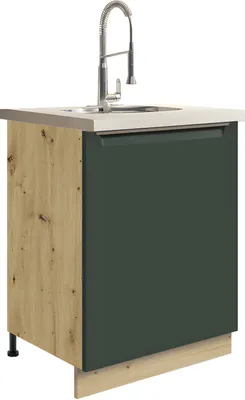 Obrázek produktu pro GLAMOUR GREEN 11D – Dřezová skříňka 60 cm, tmavě zelená matná