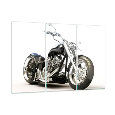 Produktbild von Bilder auf glas - Motorrad Motor Geschwindigkeit Chrom - 105x70cm - Glasbilder - Wandbilder - Kunstdruck - Wanddekoration aus Glas - Glas Bilder - Wandbild auf Glas - GCE105x70-2427