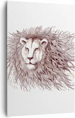Produktbild von Bild auf Leinwand - Leinwandbild - Einteilig - Löwe König Tierwelt Pelz - 80x120cm - Wand Bild - Wanddeko - Wandbilder - Leinwanddruck - Wanddekoration - Leinwand bilder - Wandbild - PA80x120-3025