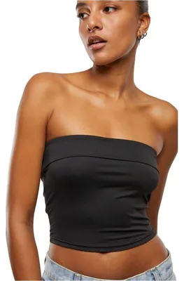Produktbild von Urban Classics Top Damen Ladies Bandeau Cropped Top schwarz XL