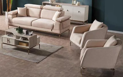 Produktbild von Möbelset mit 1 Dreisitzersofa und 2 Sesseln für das Wohnzimmer