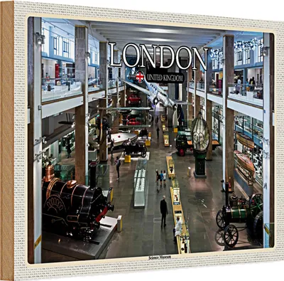 Produktbild von Holzschild Städte London England UK Science Museum 30x20cm