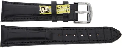 Produktbild von JuwelmaLux Uhrenband echt Alligator Leder schwarz JL38-10-0228 22 mm
