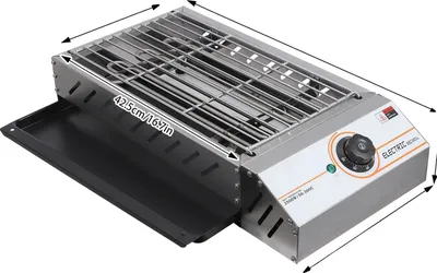 Zdjęcie produktu dla Grill elektryczny, moc 2,5 kW, regulowana temperatura 50-300°C, srebrny